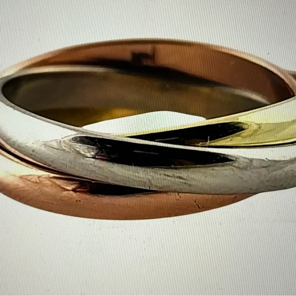 Vintage 18k Cartier Tri Color Rolling Ring - Picture 2 of 5